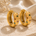 Rainbow Gem Hoops