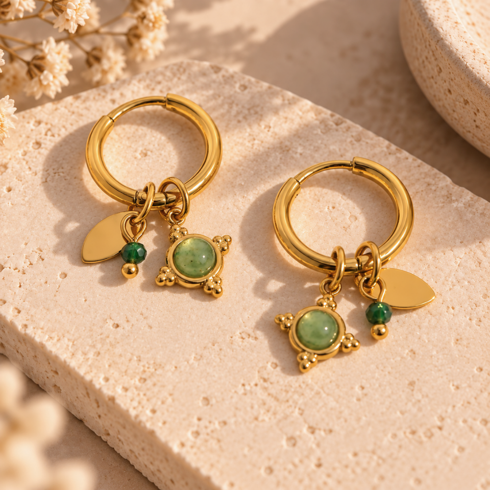 Emerald Whisper Hoops