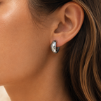 Silver Crystal Star Hoops