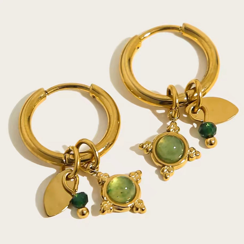Emerald Whisper Hoops