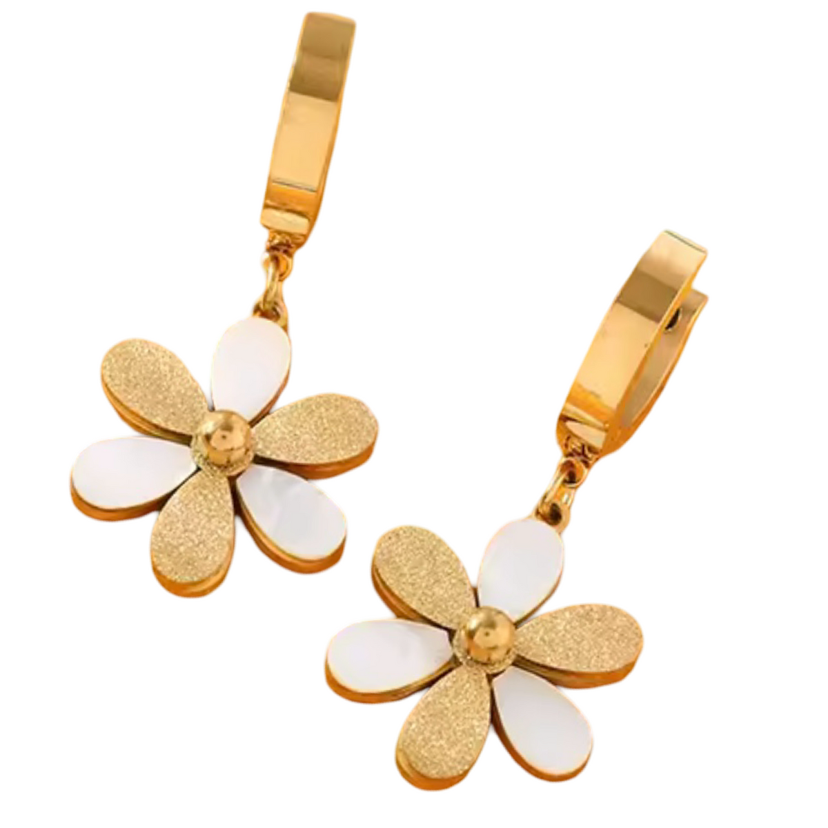 Golden Daisy Drops Earrings