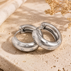 Silver Crystal Star Hoops